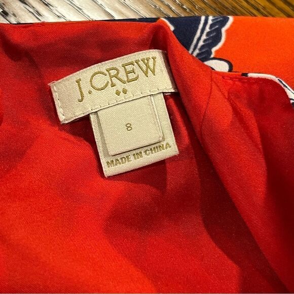 J.Crew Floral Print Short Sleeve straight cut loose fit Dress size 8 - Picture 8 of 11